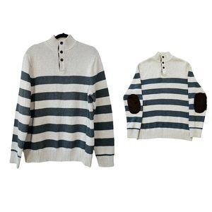 Striped Bottom Knit Pullover Sweater By Chaps Size L